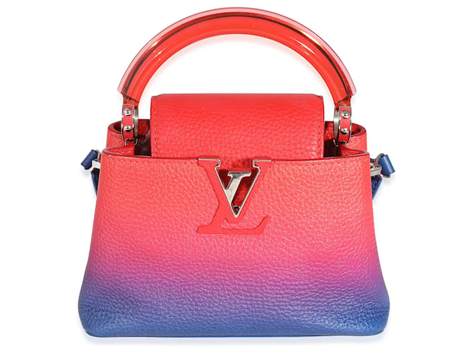 Louis Vuitton Bleu Rouge Ombre Taurillon Mini Capucines Cuir  ref.1225171