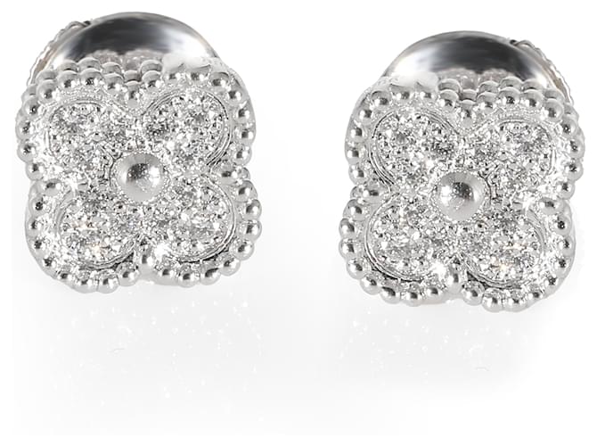 Van Cleef & Arpels Alhambra Earrings in 18K white gold 0.16 ctw  ref.1225185