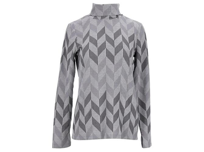 Tommy Hilfiger Womens Slim Fit Long Sleeve Knit Top in Grey Polyester  ref.1225505
