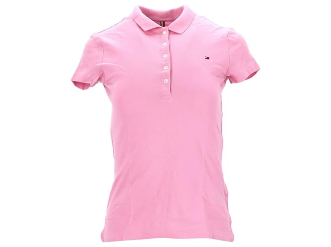 Tommy Hilfiger Slim Fit Damen-Poloshirt aus Stretch-Baumwolle in rosa Baumwolle Pink  ref.1225506