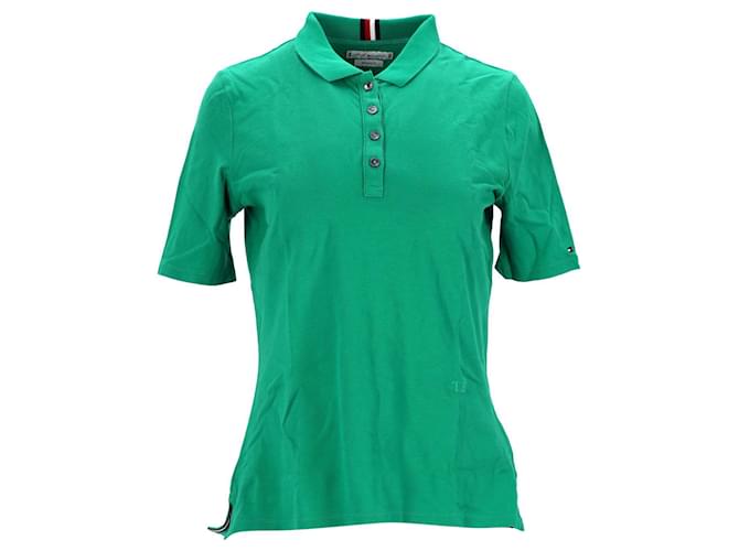 Tommy Hilfiger Essential Regular Fit Poloshirt für Damen aus grüner Baumwolle  ref.1225508
