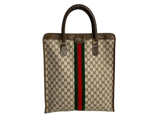 Gucci GG Supreme Tote Bag 001 041 Brown Cloth  ref.1225536