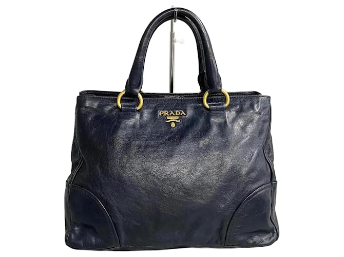 Prada Vitello Lux Handbag Blue Leather Pony-style calfskin  ref.1225547