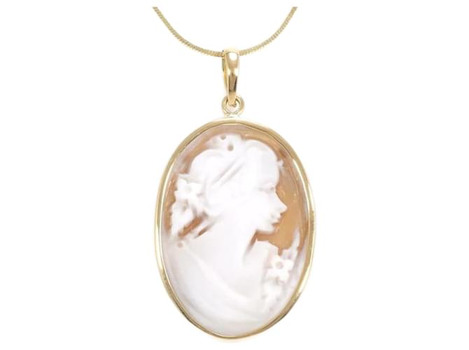 & Other Stories Cameo Pendant Necklace Golden Metal Gold  ref.1225556