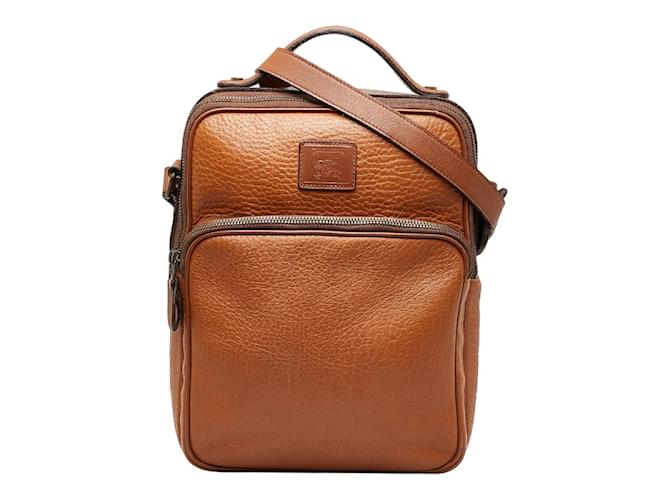Burberry Leather Messenger Shoulder Bag Brown  ref.1225568