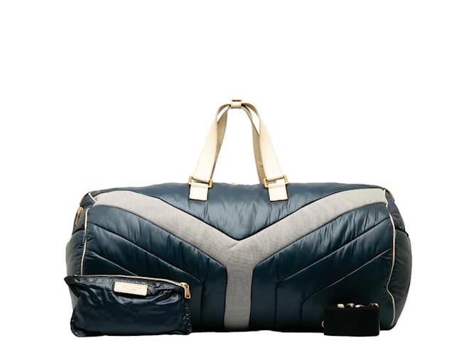 Yves Saint Laurent Sac de sport en maille Y Line Toile Noir  ref.1225571