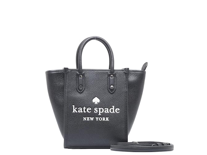 Kate Spade Leather Ella Logo Print Handbag K7295 001 in Very Good Condition Black  ref.1225573