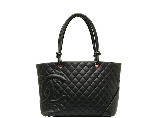 Chanel Grand sac cabas Cambon Cuir Cuir d'agneau Noir  ref.1225602