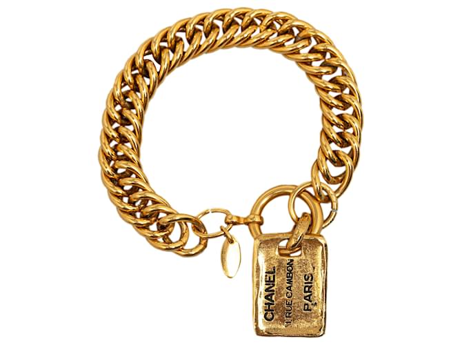 Chanel Gold Vintage 31 Rue Cambon Paris Link Charm Bracelet Golden Metal Gold-plated  ref.1225685