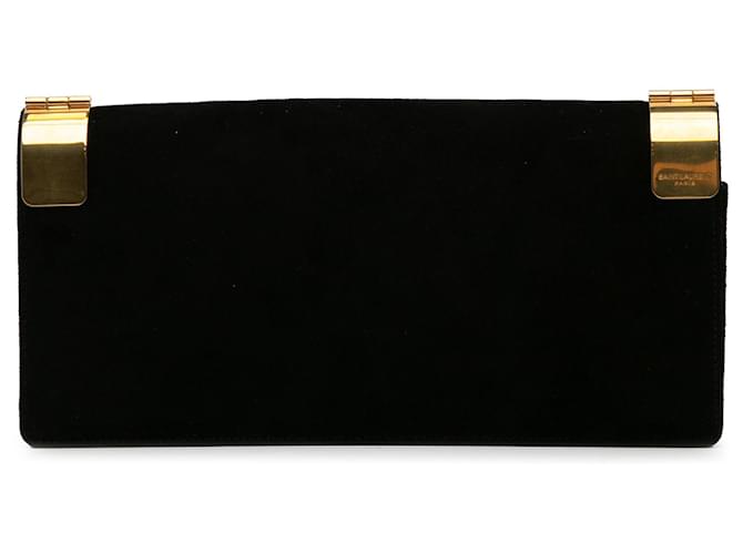 Saint Laurent Black Suede Clutch Leather  ref.1225698