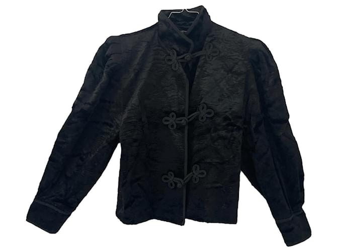 Autre Marque Austrian Ted Lapidus jacket in black velvet brocade Viscose  ref.1225757