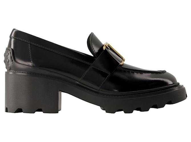 Gomma Carro Loafers - Tod's - Leather - Black Pony-style calfskin  ref.1225788