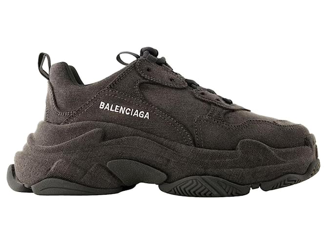 Triple S Sneakers - Balenciaga - Denim - Black  ref.1225796