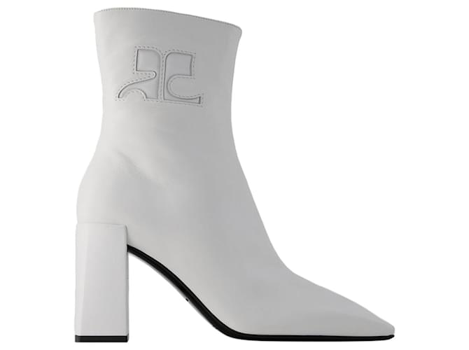 Heritage Ankle Boots - Courreges - Leather - Heritage White Pony-style calfskin  ref.1225876
