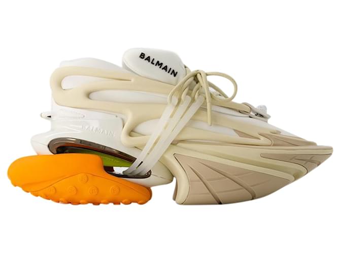 Sneakers Basse Unicorn - Balmain - Pelle - Beige Marrone Vitello simile a un vitello  ref.1225938