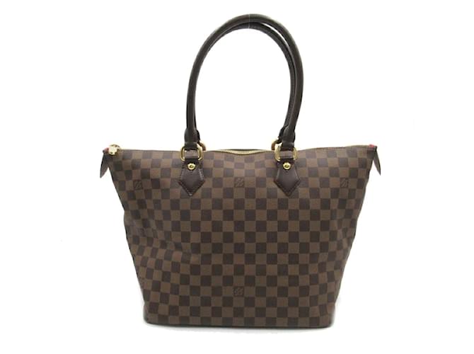 Bolso de mano Louis Vuitton Damier Ebene Saleya MM de lona N51182 en excelente estado Castaño Lienzo  ref.1225956