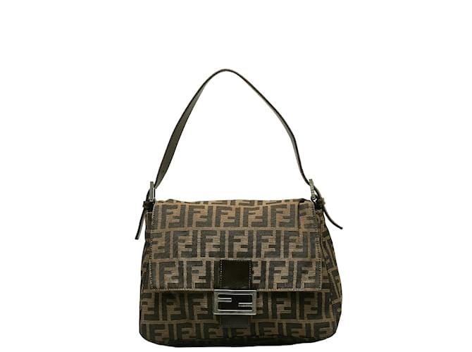 Fendi Zucca Canvas Shoulder Bag Brown Cloth  ref.1225985