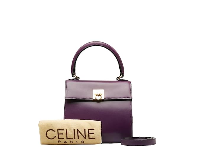 Céline Leather Handbag Purple Pony-style calfskin  ref.1225992
