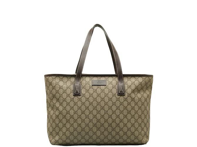 Gucci GG Supreme Tote Bag 211137 Brown Cloth  ref.1225997