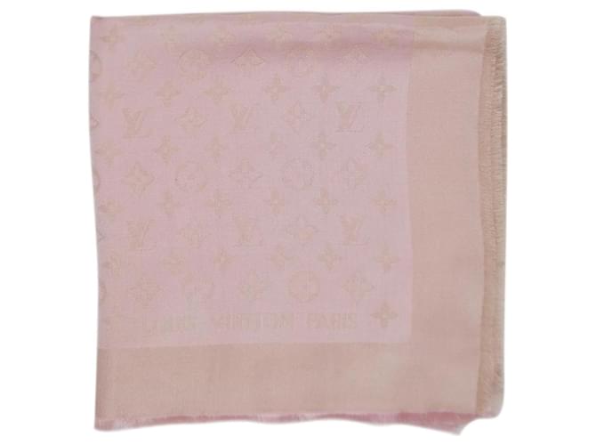 Louis Vuitton Sciarpa monogramma rosa in lurex - taglia Seta  ref.1226014