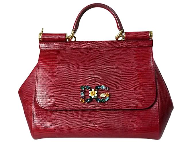 Dolce & Gabbana Red Sicily bag Leather  ref.1226026