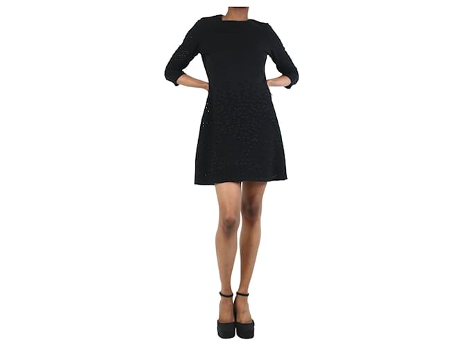 Christian Dior Vestido preto de lã com recorte - tamanho UK 10  ref.1226029
