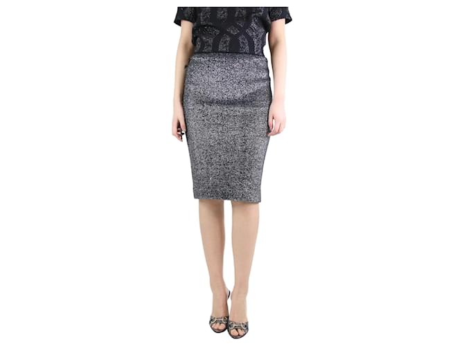 Jil Sander Silver lurex skirt - size UK 8 Silvery Wool  ref.1226037