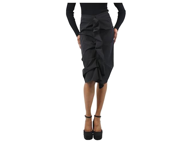 Maison Martin Margiela Black ruffled skirt - size UK 10 Polyester  ref.1226038