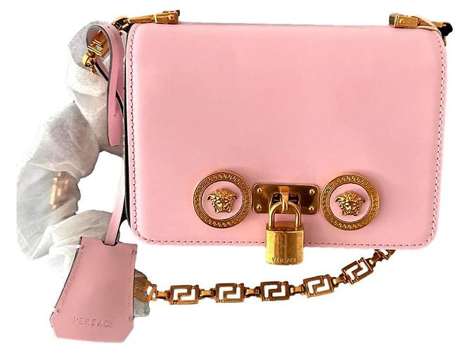 Bolsa de Ombro Versace Couro Rosa