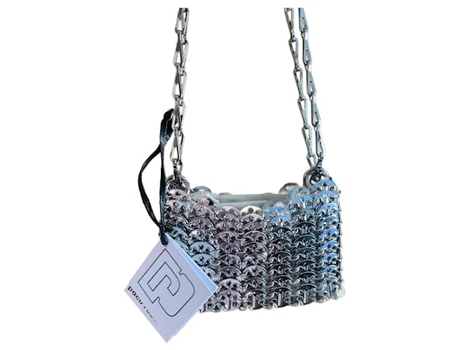 Paco Rabanne 1969 Nano bag Silver hardware Metal  ref.1226063