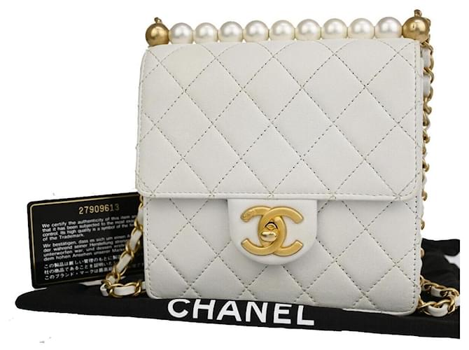 Timeless Chanel Pearl Bag White Leather  ref.1226291