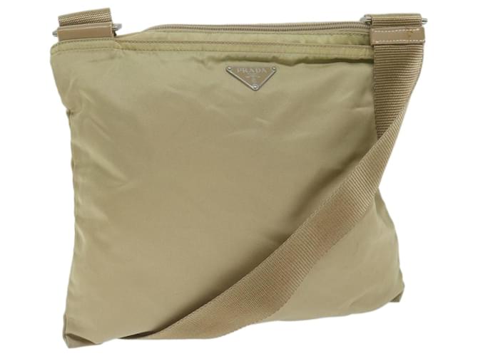 PRADA Shoulder Bag Nylon Beige Auth 64456  ref.1226458