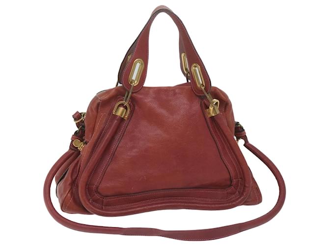 Chloé Chloe Paraty Hand Bag Leather Red Auth am5508  ref.1226465