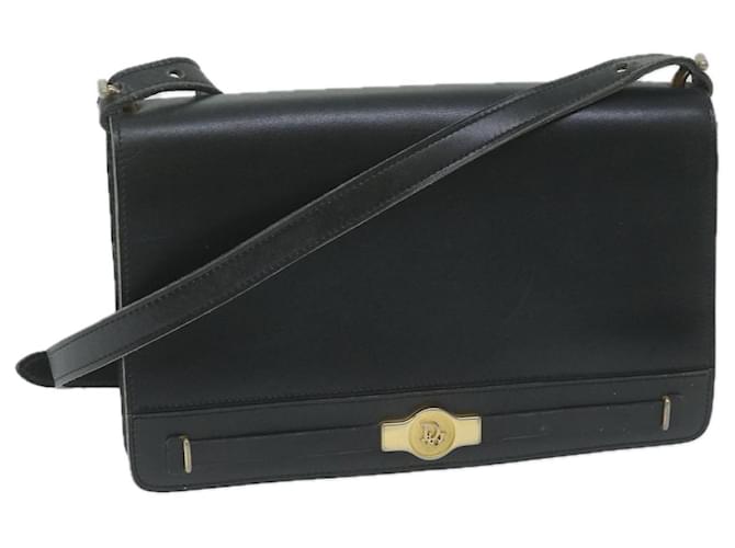 Christian Dior Shoulder Bag Leather Black Auth bs11473  ref.1226487
