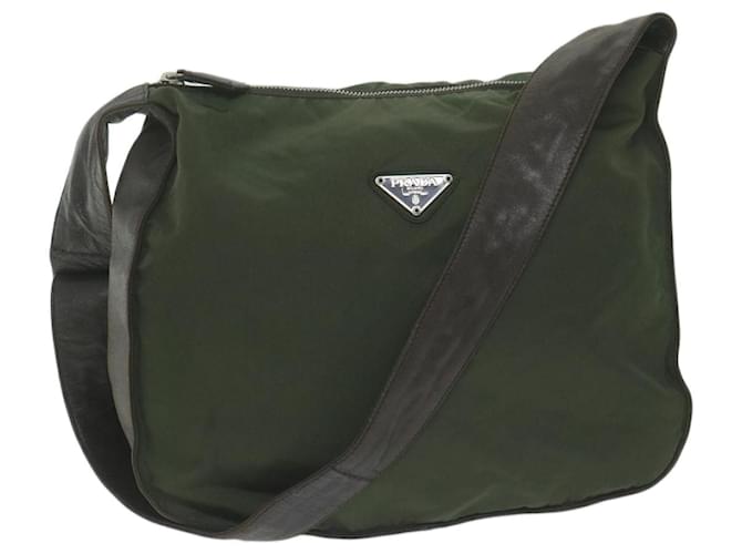 PRADA Shoulder Bag Nylon Khaki Auth 64273  ref.1226522