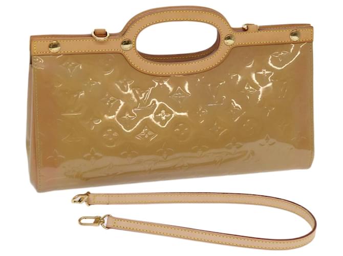 LOUIS VUITTON Monogram Vernis Roxbury Drive Hand Bag Noisette M91372 auth 64573A Patent leather  ref.1226526