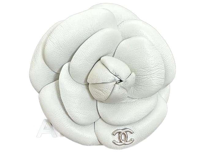 Chanel CAMÉLIA Branco Couro  ref.1226563