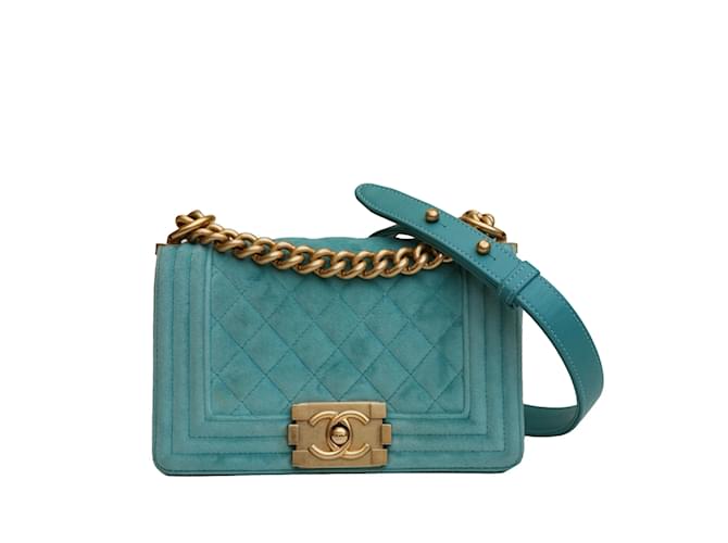 CHANEL Handbags Boy Blue Linen  ref.1226593