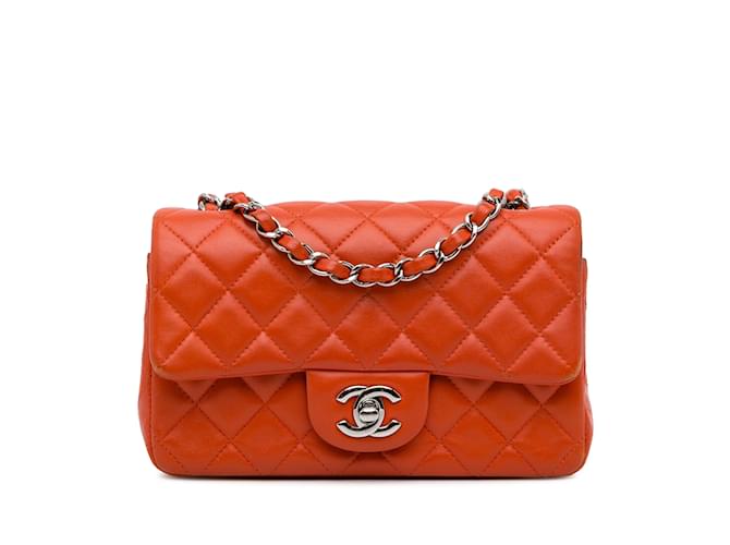 CHANEL Handbags Timeless/classique Orange Leather  ref.1226595