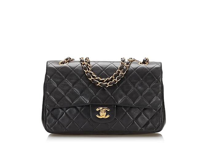 CHANEL Handbags Timeless/classique Black Linen  ref.1226606