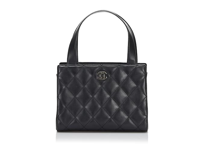CHANEL Handbags Classic CC Shopping Black Linen  ref.1226613
