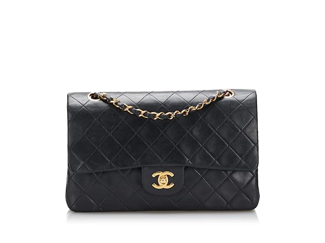 CHANEL Handbags Timeless/classique Black Linen  ref.1226638