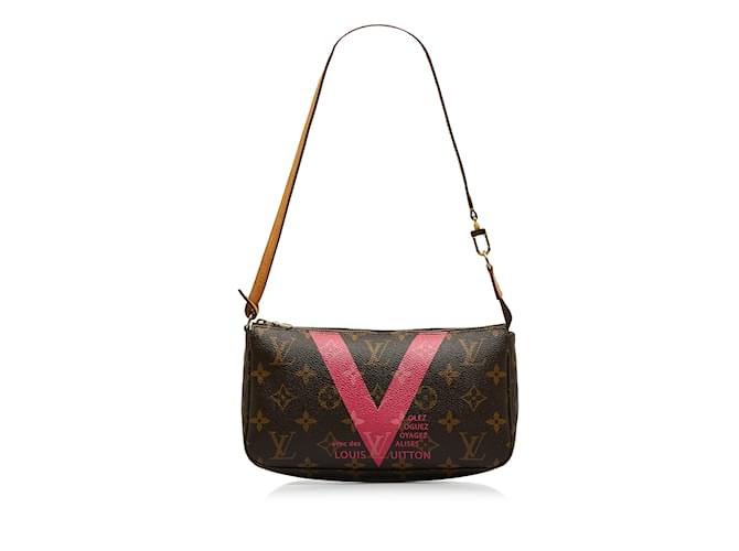 LOUIS VUITTON Handbags Pochette Accessoire Brown Cloth  ref.1226668