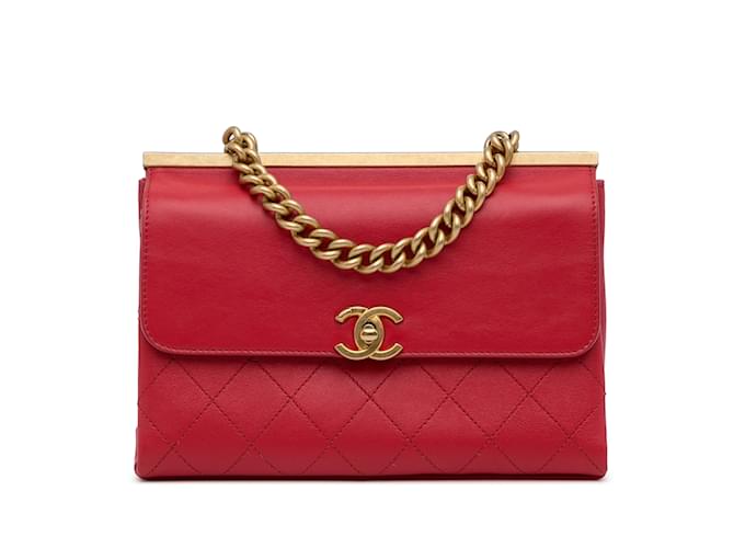 CHANEL Sacs à main Coco Luxe Cuir Rouge  ref.1226673