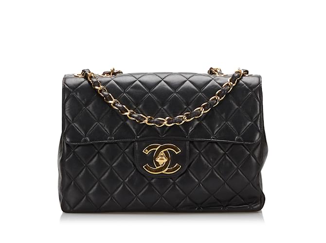 CHANEL Handbags Timeless/classique Black Leather  ref.1226681