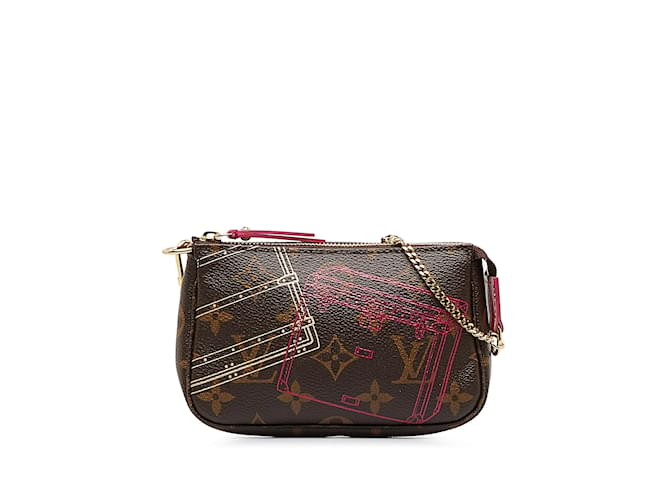 LOUIS VUITTON Handbags Pochette Accessoire Brown Cloth  ref.1226727