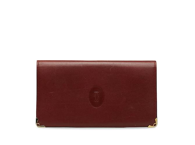 Cartier Brieftaschen Rot Leder  ref.1226731