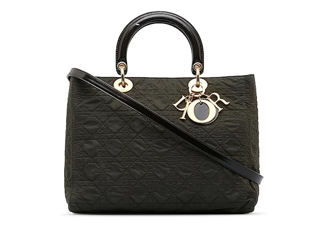 DIOR Handbags Lady Dior Black Cloth  ref.1226737