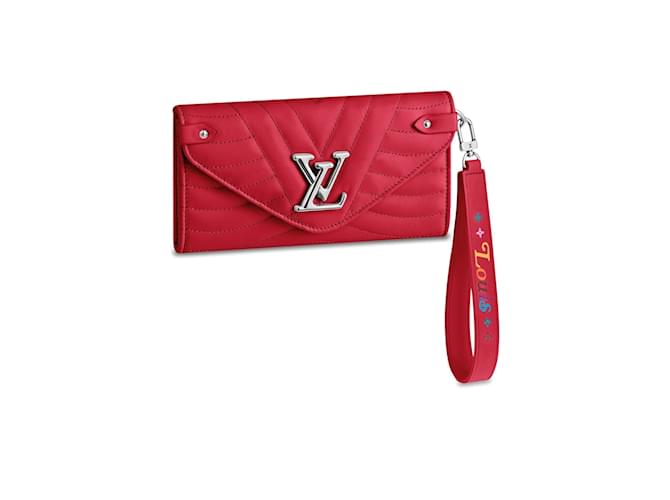 Louis Vuitton-Geldbörsen Rot Leder  ref.1226818