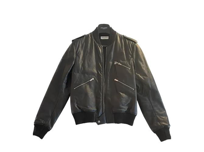 YVES SAINT LAURENT Jackets Black Leather  ref.1226836
